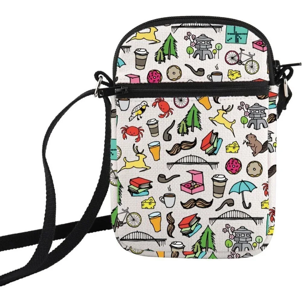 Oregon State Crossbody Canvas Bag Small Travel Sling Gift Portland Women